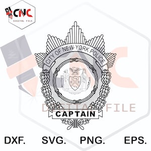 Captain new york police department NYPD usa United States America svg and dxf file