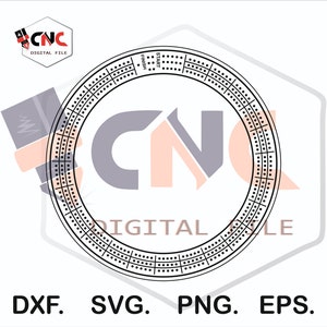 Planche de cribbage ronde 3 joueurs fichier vectoriel svg et dxf
