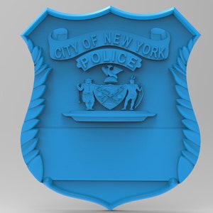 New york police department badge 3d stl for cnc router and 3d printing