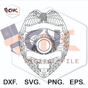 Police badge blank editable format vector file svg and dxf