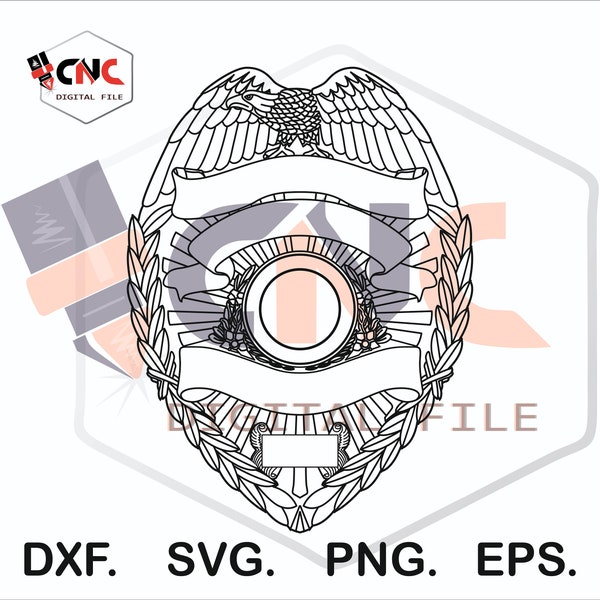 Police badge blank editable format vector file svg and dxf