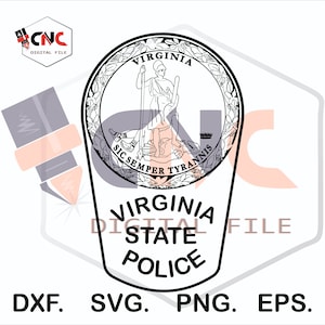 Virginia State Police patch vector svg and dxf
