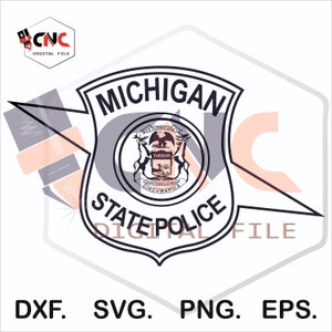 Michigan State police badge usa police vector dxf and svg
