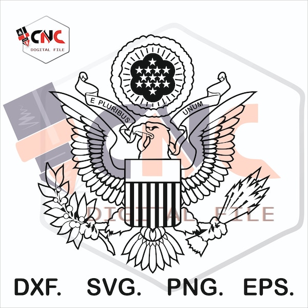 Amérique aigle grand sceau armée insignes usa sceau vecteur svg et dxf