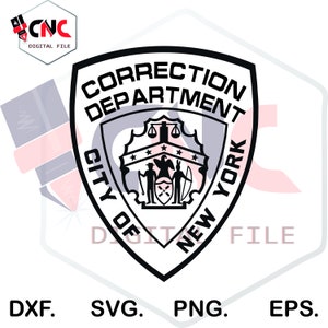 New york police correction department badge dxf and Svg vector file
