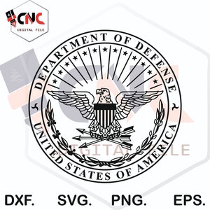 Department of defense United States of America seal vector SVD and dxf