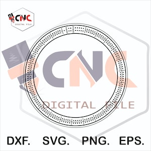 Round Cribbage board vector file svg and dxf