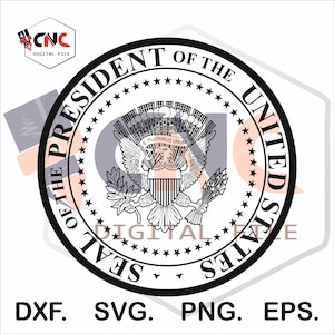 Usa president seal vector svg and dxf