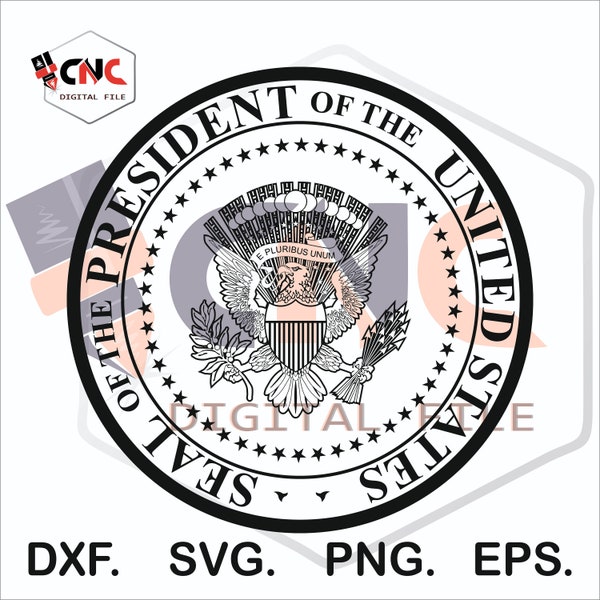 Usa president seal vector svg and dxf