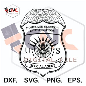 Homeland security investigation special agent USA 2d vector for cnc router , laser and circuit