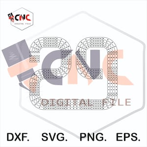 File vettoriale dxf e svg del tabellone del cribbage di ventinove 29 forme