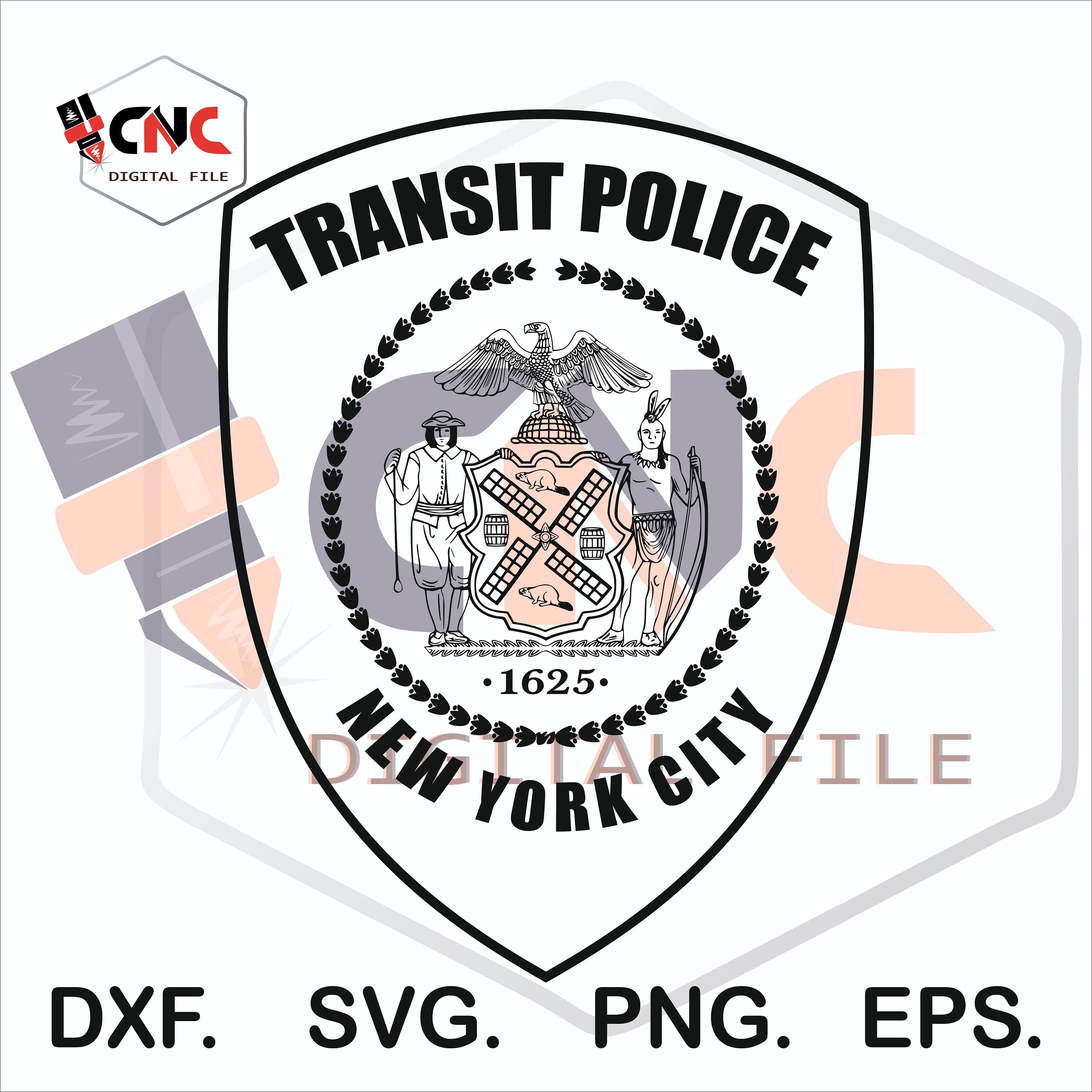 Transit Police New York City Police Patch Badge Svg and Dxf Etsy