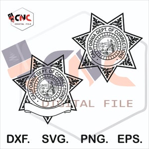 Department of corrections doc california with or without banner svg dxf vector gile
