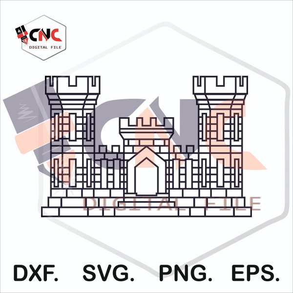 USA us army cops engineers castle vector svg and dxf