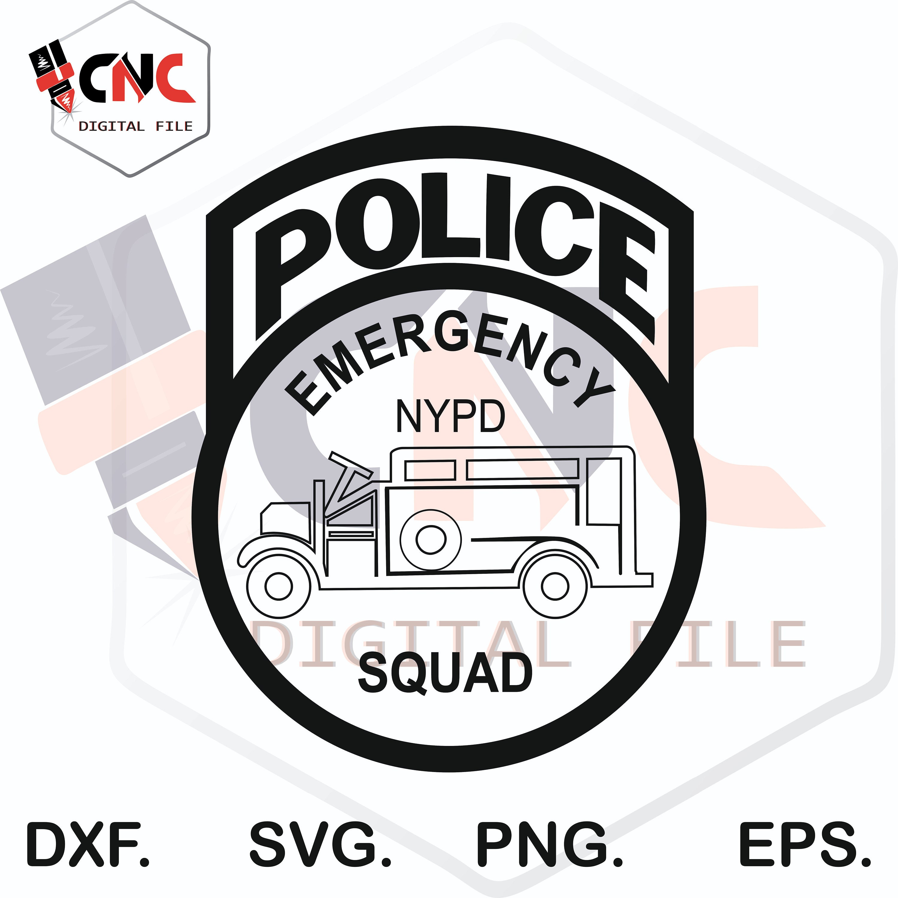 New York Police Department Emergency Squad Patch or Badge Svg or Dxf - Etsy  Denmark