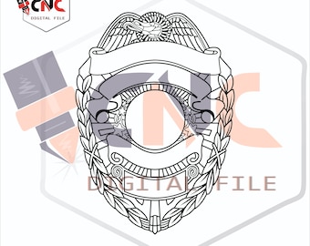 Police badge blank editable format vector file svg and dxf