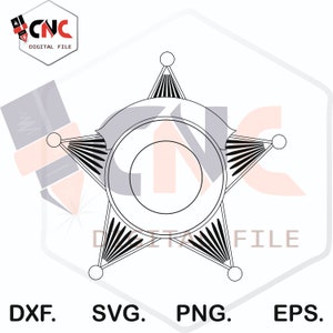 Police sheriff&#39;s badge blank customize file 2d svg and dxf