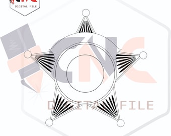Police sheriff&#39;s badge blank customize file 2d svg and dxf