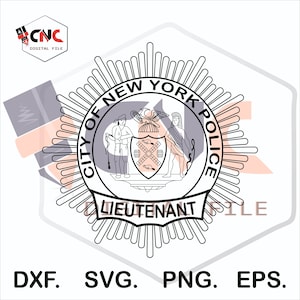 NYPD city of new york lieutenant vector svg and dxf