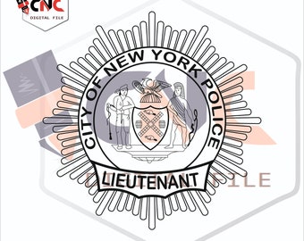 NYPD ville de new york lieutenant vector svg et dxf