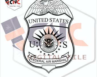 Sécurité intérieure United State Federal Air Marshal USA vecteur 2d pour routeur cnc et laser