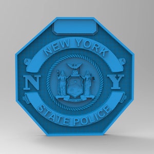 New york state police 3d stl for cnc  router or 3d printing