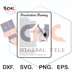 Frustration rummy board game svg DXF laser cnc