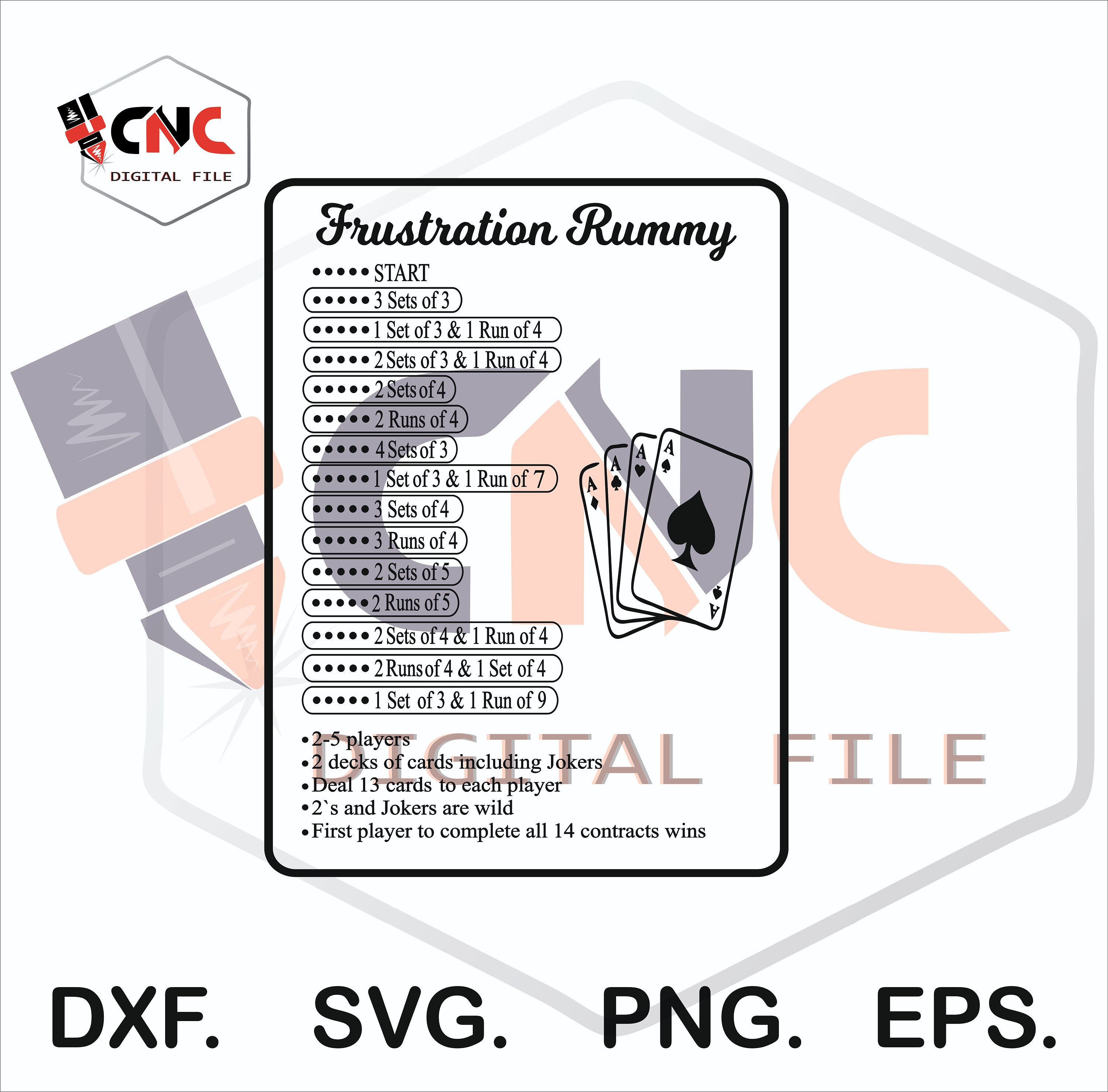 Frustration Rummy Board Game Svg DXF Laser Cnc Etsy Canada