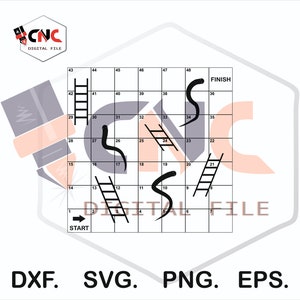 Snake and ladder game board file svg and DXF for laser and cnc easel