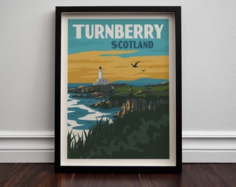 Turnberry, Scotland Golf Minimalist Travel Poster Print Wall Art