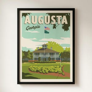 Augusta, Georgia Golf Minimalist Retro Travel Giclee Poster Print