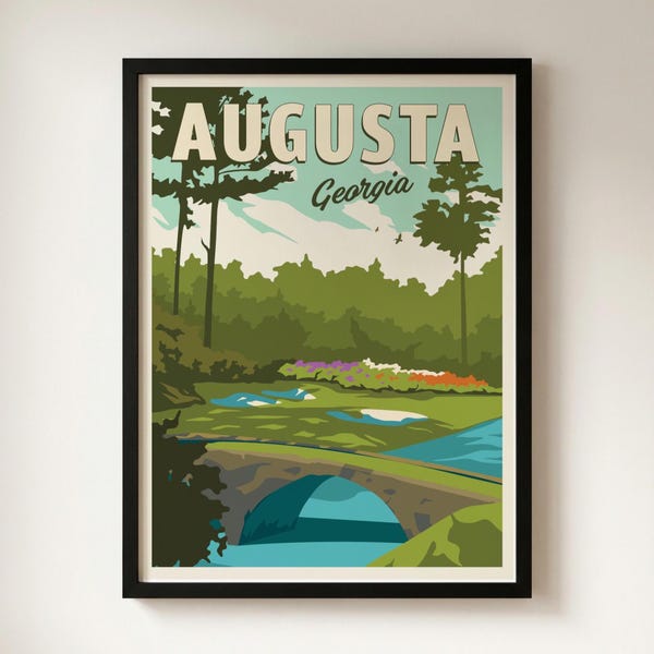 Augusta, Georgia Golf Minimalist Retro Travel Giclee Poster Print