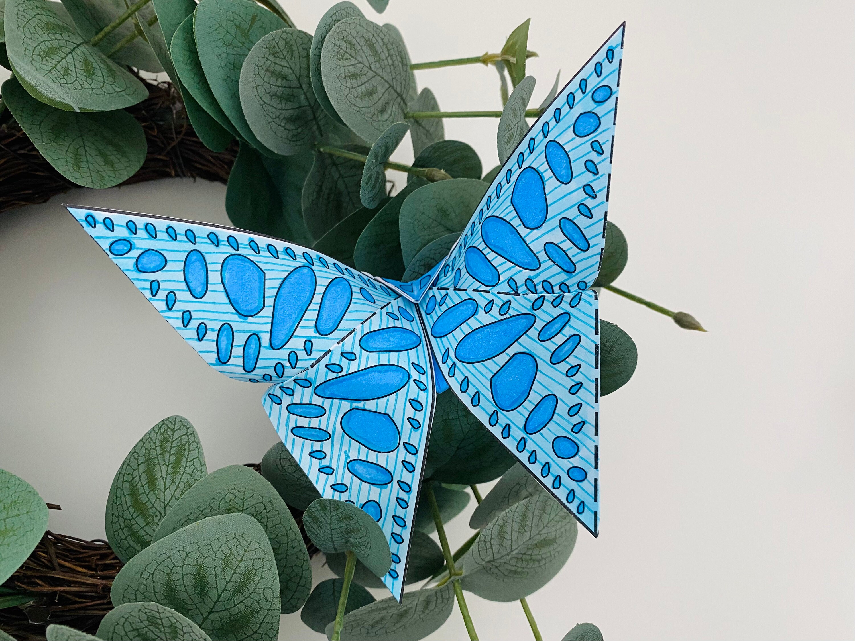 Origami Butterfly Coloring Pages, Printable, Instant Download, Art ...