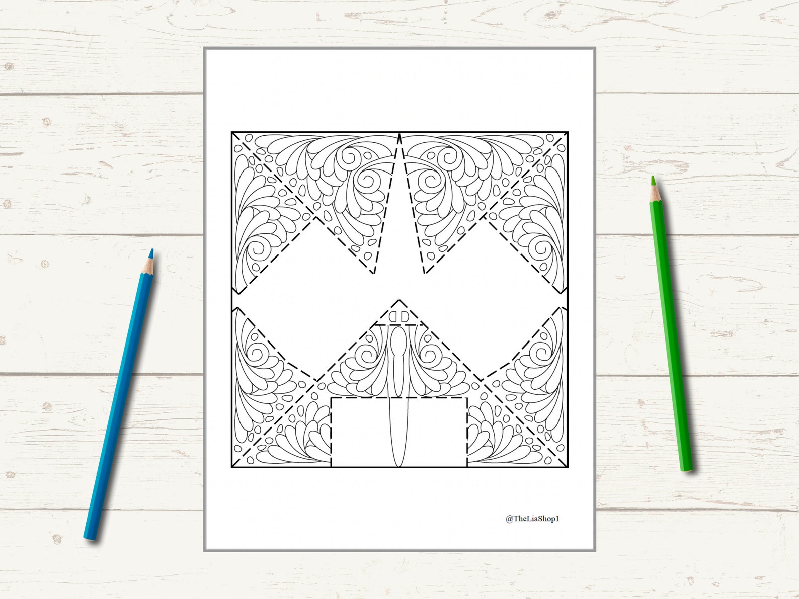 Origami Butterfly Coloring Pages, Set 4, Printable, Paper Crafts, Adult ...