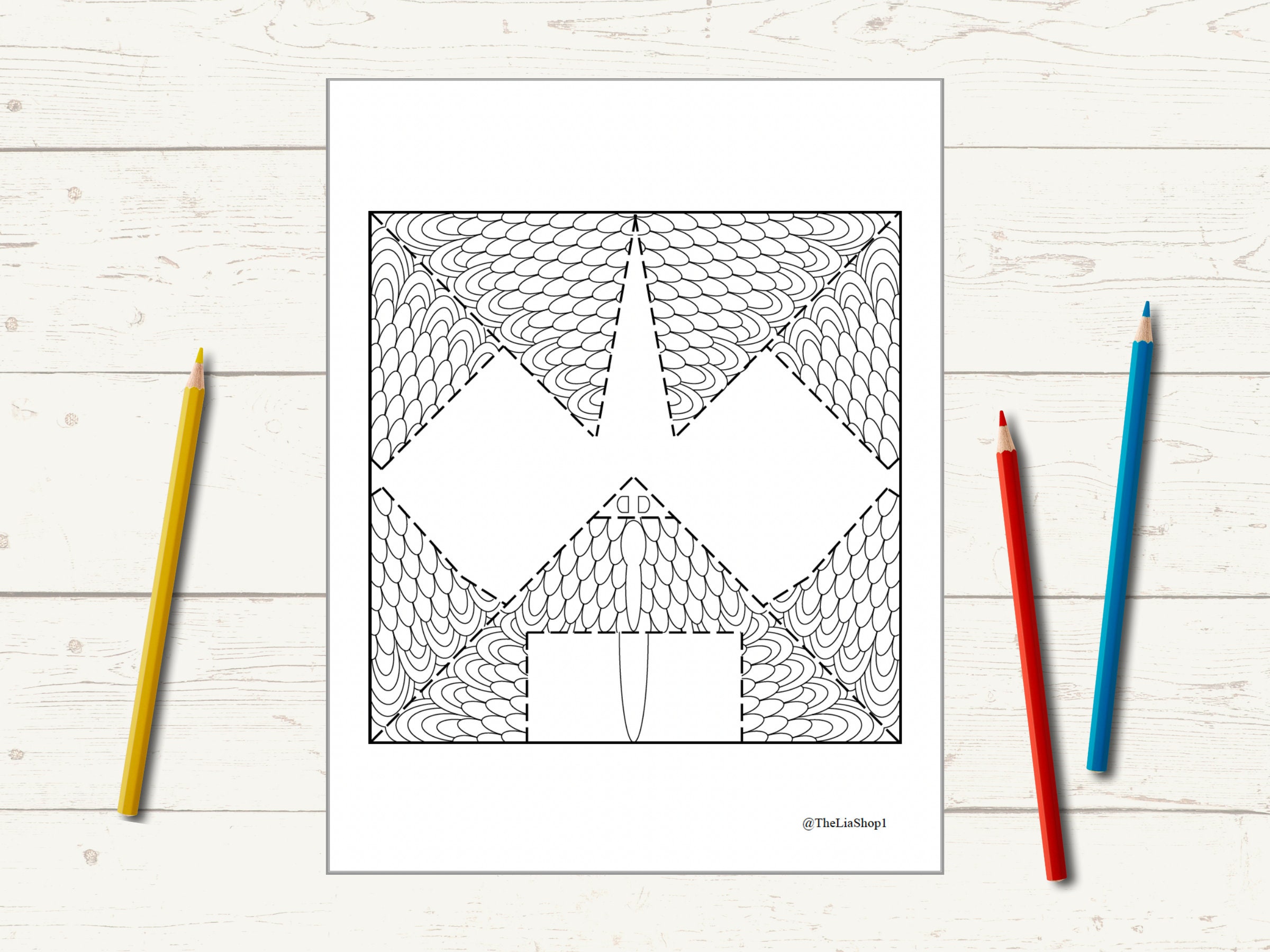 Origami Butterfly Coloring Pages, Set 5, Printable, Paper Crafts, Adult ...