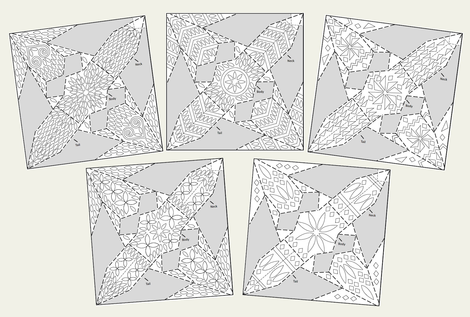 Origami Crane Coloring Pages, Printable, Arts and Crafts, Adult ...