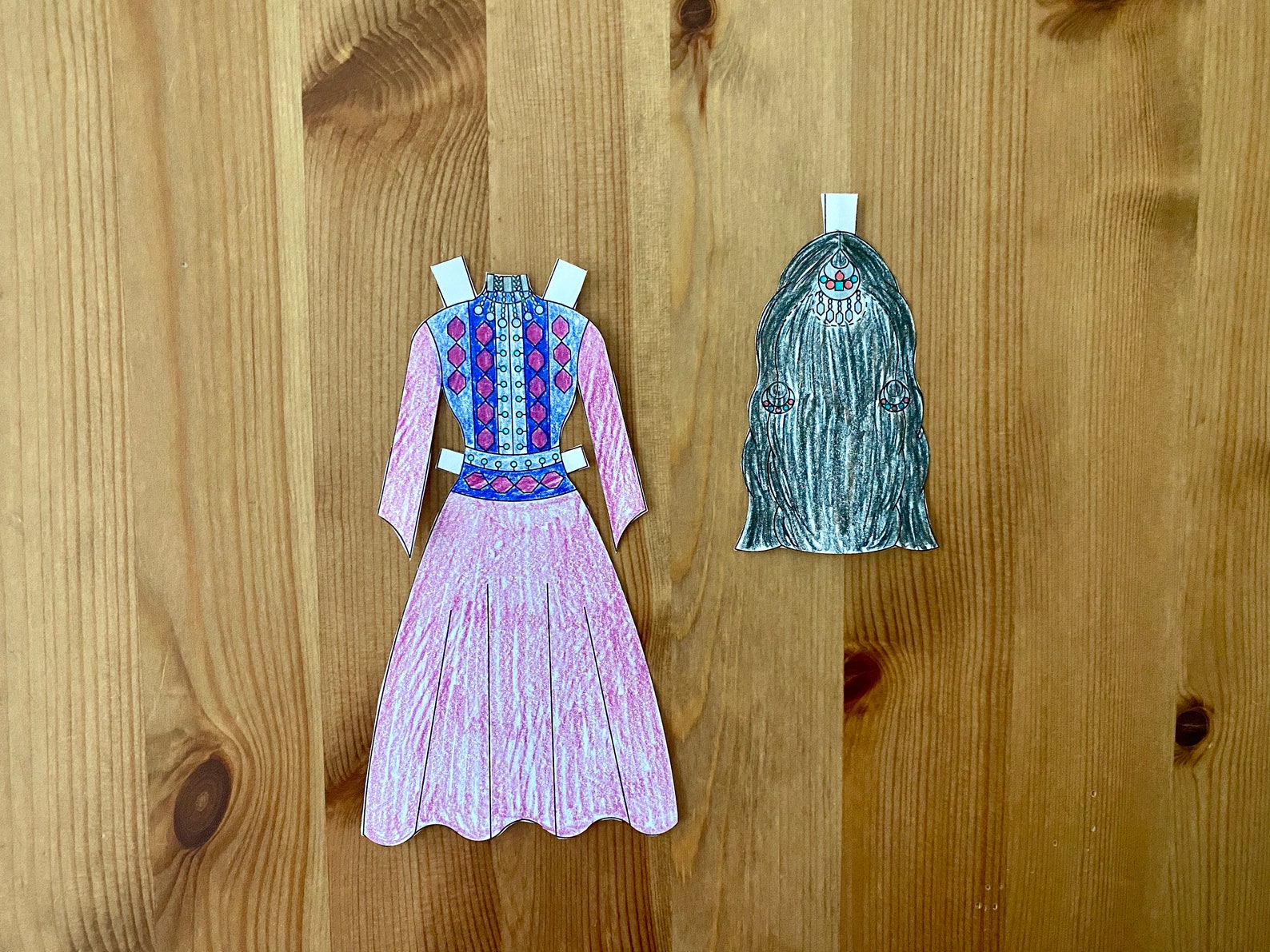 Multicultural Paper Doll Coloring Pages, Printable, Adults and Kids ...