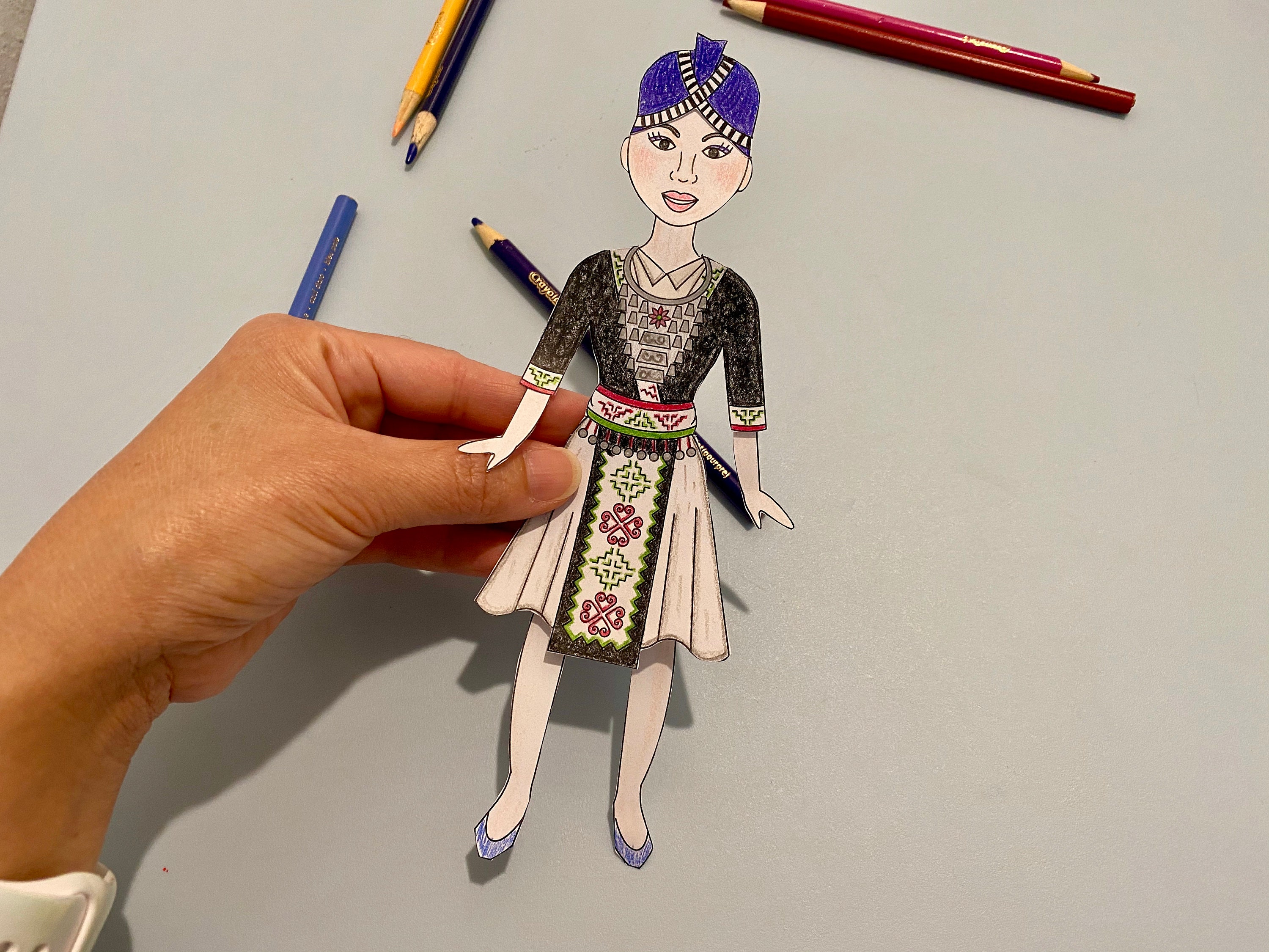 Coloring Set - Hmong Girls (PDF)