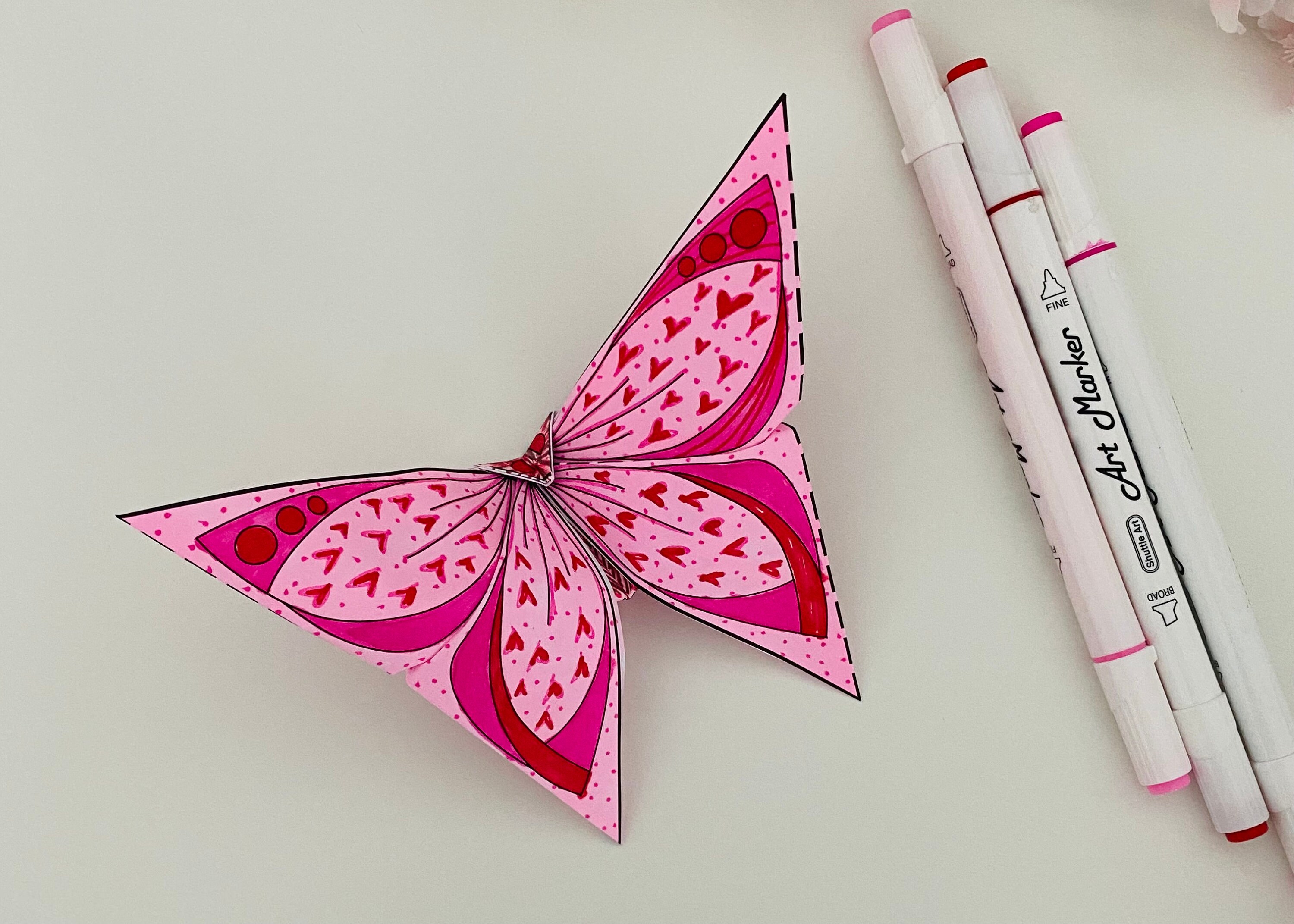 Origami Butterfly Coloring Pages, Set 5, Printable, Paper Crafts, Adult ...