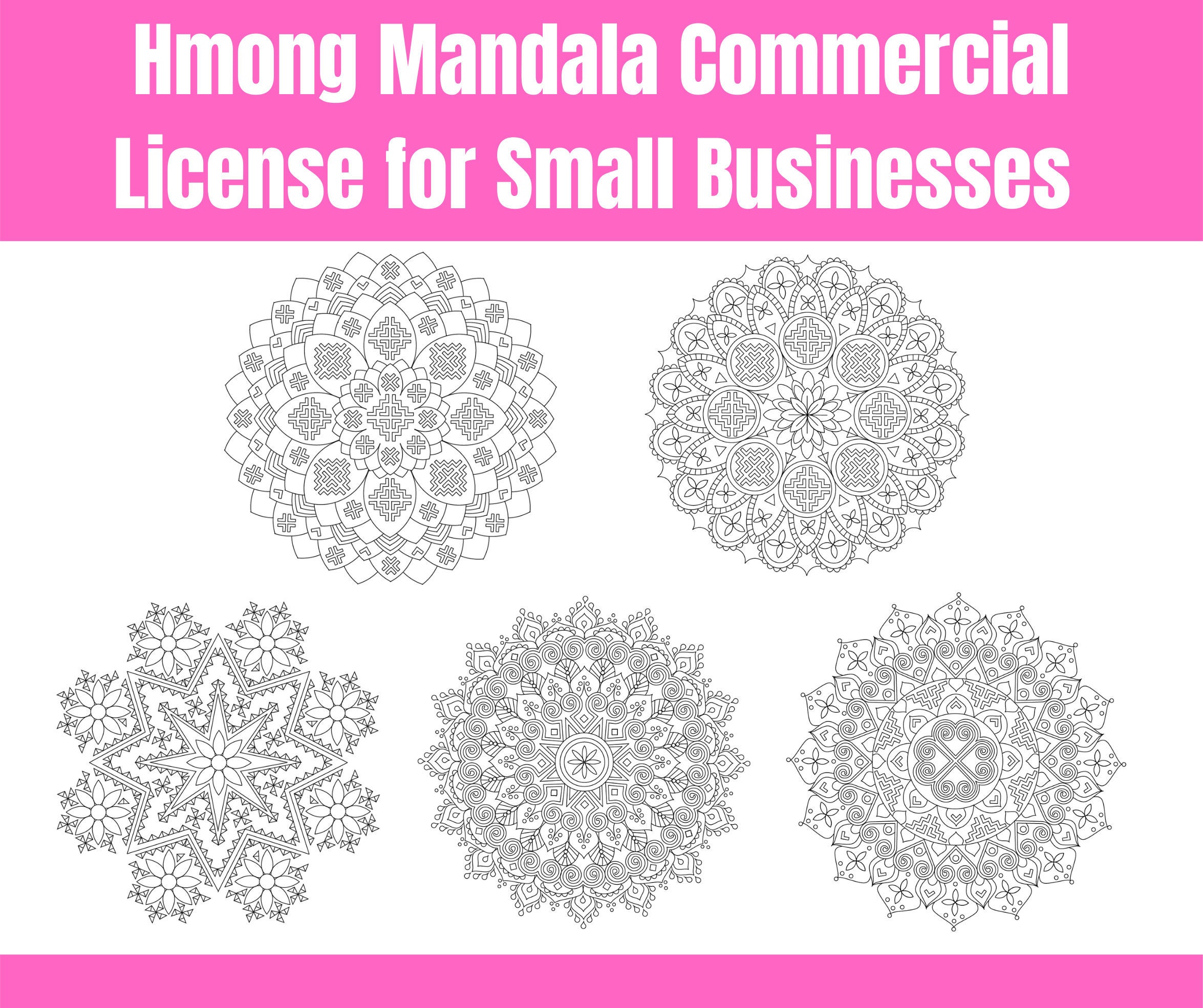 Download Commercial Use License for Hmong Mandala SVG and Coloring Page | Etsy