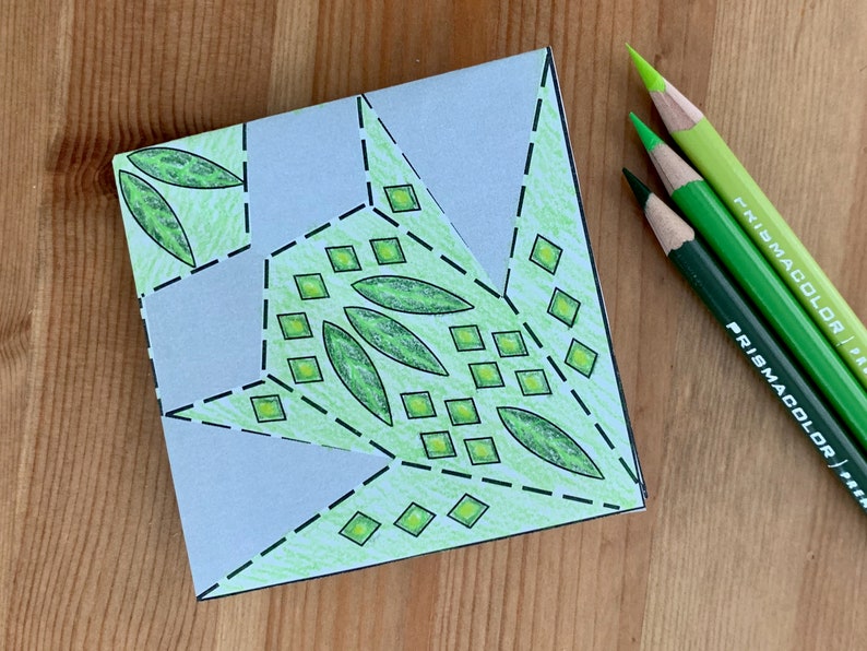 Origami Crane Coloring Pages, Printable, Arts and Crafts, Adult ...