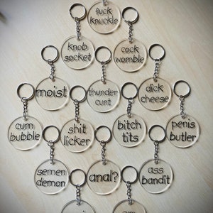 Offensive Keyring Collection, Funny Adult Gift, Swear Word Insults Keychain, Birthday Gift for Him, For Her, Rude Gift For Friend, Boyfriend