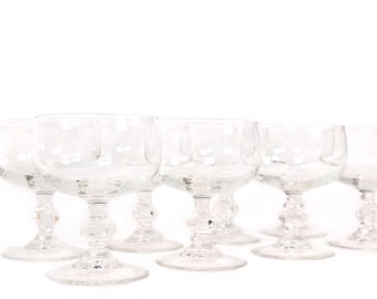 Set of 8 Vintage Deco Coupe Glass Barware
