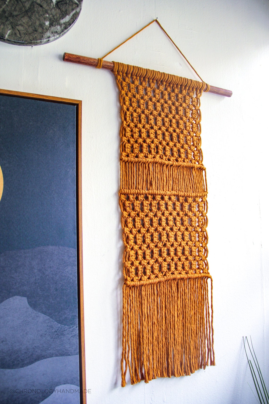 The MidCentury Large Wall Hanging II Brown Etsy