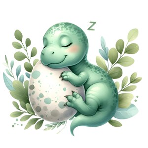Watercolor Baby Dinosaur Clipart PNG Bundle 70 Designs T Rex Dino Egg ...