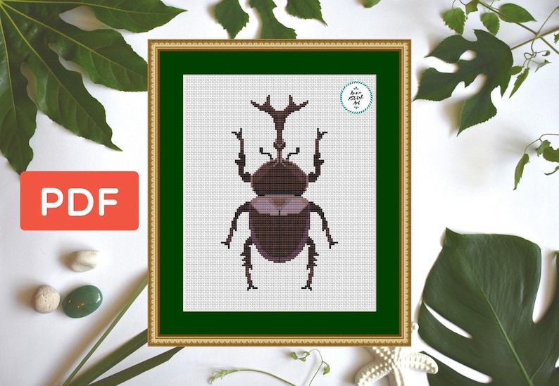Beetle Cross Stitch Bug Cross Stitch Pattern Insect Etsy