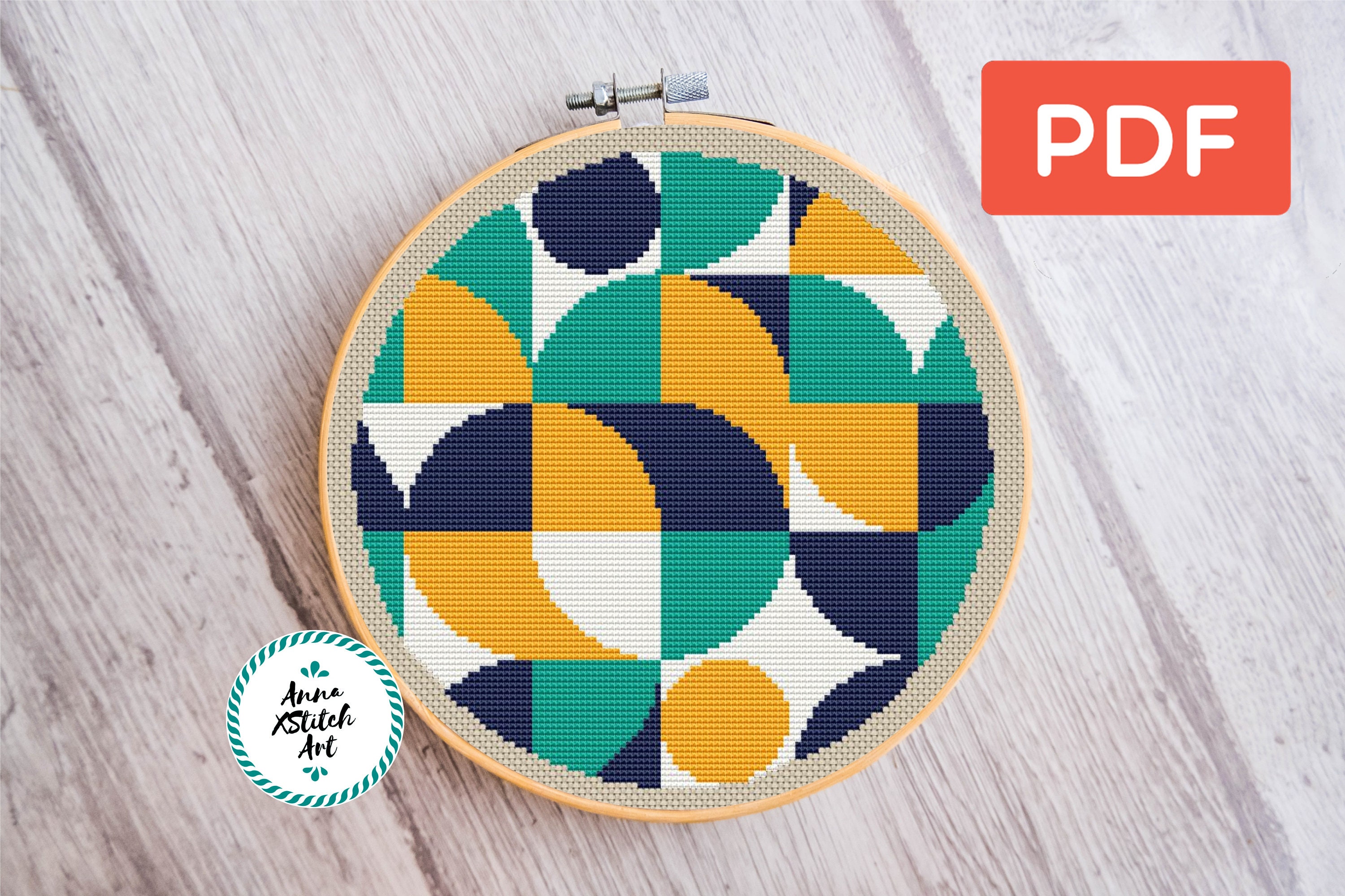 Geometric Modern Cross Stitch Pattern Abstract Counted Cross Etsy