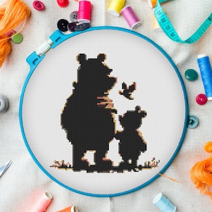Bear Hero of Fairy Tales Cross Stitch Pattern, Storybook Animal Embroidery (PDF Download)