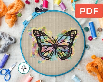 Kreuzstich Stickmuster Schmetterling Kreuzstichmuster: Stickdatei Schmetterling