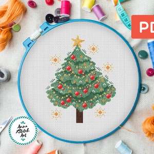 Christmas Tree Cross Stitch Pattern: Modern Holiday Design (PDF Pattern)